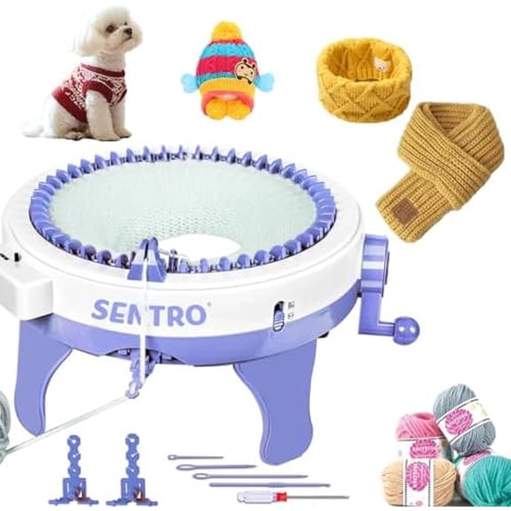 Knitting Machine,SENTRO 48 Needles Knitting Machines with Row Counter, Smart Weaving Round Loom,Double Knit Loom Machine Kit,DIY Knit Scarf Hat Sock$$Art & Craft