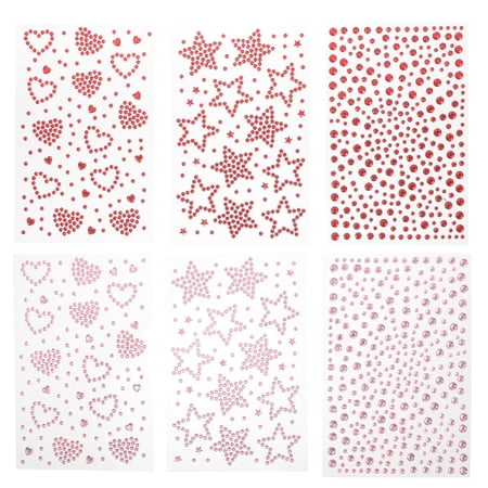 Luxshiny Assorted Color Face Crystal Stickers Self Adhesive for Festival and Wedding Use
