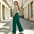 thumbnail image 4 of Women's Wide Leg Pants High Waisted Drawstring Elastic Waist Casual Loose Palazzo Solid Color Trousers with Pockets, 4 of 7