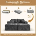 thumbnail image 5 of XIZZI Oversized Chaise Lounge Chair Indoor Double, Modular Sectional Sofa with Plush Corduroy, Sleeper Sofa Boneless Couch for Living Room Bedroom, No Assembly Required, Gray, 5 of 9