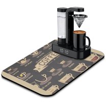 Stylish 19.5x12in Coffee Bar Mat Super Absorbent, Anti-Slip Silicone - A Must-Have Kitchen Coffee Drying Pad for Coffee Makers, Espresso Machines