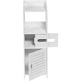 thumbnail image 4 of Etna Bathroom Storage Cabinet Tower - Freestanding Restroom Organizer Rack, White Bath Room Shelf Unit with Tissue Holder, 4 of 5