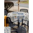 thumbnail image 5 of Outdoor Tablecloth with Umbrella Hole for Patio/Picnic/Party/Camping, Summer Ocean Waterproof Table Cloth Square Cover Washable, Nautical Coastal Fish Food Wine Crab Retro (60"x 60"), 5 of 8