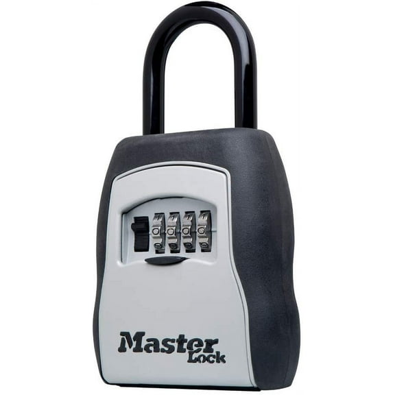 Master Lock 5400D Set Your Own Combination Portable Lock Box, 5 Key Capacity, Black Pack 4  Home & Garage Storage, Stackable Design