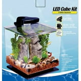 Tetra LED Cube Shaped 3 Gallon Fish Aquarium with Pedestal Base ...