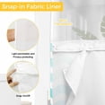 thumbnail image 6 of Geometric Turquoise Ombre No Hook Shower Curtain Waterproof,Bathroom Curtains with Snap in Liners and See Through Top Window,Modern Gradient White Ocean Striped Bathtub Curtains Shower 72"Wx96"L, 6 of 8