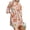 Beige Nature Printed, variant on Waffle Knit Robe for Women Soft Lightweight Tie Short Bathrobes 3/4 Sleeve Ladies Floral Sleepwear