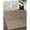 thumbnail image 3 of Ahgly Company Machine Washable Indoor Round Abstract Camel Brown Area Rugs, 4' Round, 3 of 7