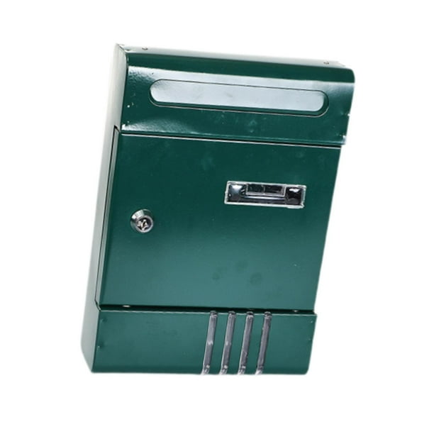 Buzones de pared para buzón exterior con cerradura, 2 llaves y soporte para sobres Verde