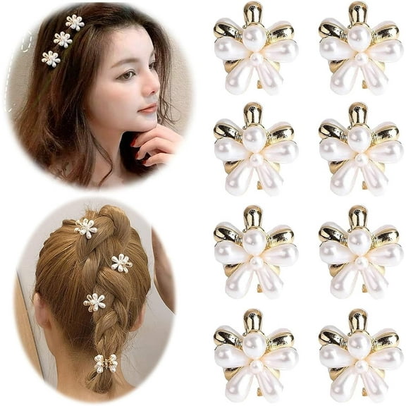 4/8Pcs Small Pearl Hair Claw Clips Mini Pearl Claw Clips Sweet Artificial Bangs Decorative Hair Z5H1 For Women Accessories Clips