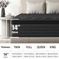 thumbnail image 4 of SILENCE MANGO 14 Inch Queen Size Euro Top Hybrid Mattress, Medium Firm, Grey, Bed in a Box, Individual Pocket Springs, Back & Lumbar Support, Motion Isolation, Pressure Relief, 4 of 9