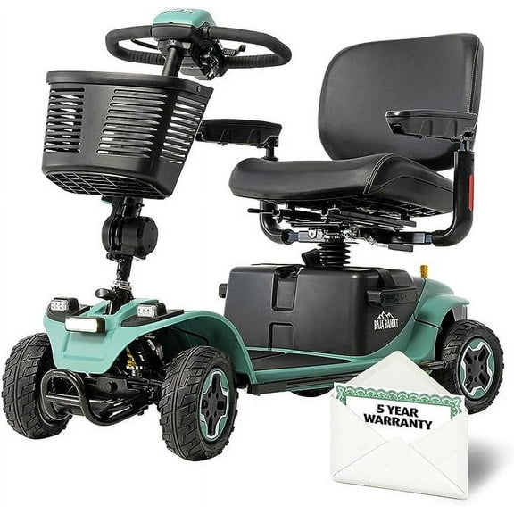 Pride Mobility Baja Bandit Outdoor Mobility Scooter with Extended Warr (40 AH Battery - 18" x 17" Seat, Sage)