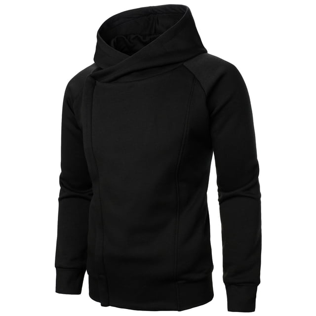 pstuiky Camisas para hombre de manga larga, Sudadera con capucha y cremallera lateral para hombre, chaqueta de color liso, cárdigan informal, sudadera con capucha de manga larga s