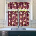 thumbnail image 3 of Dog Print Kitchen Curtains 36 Inch Short - 3 Panel Set, Cute Puppy & Floral Design, Rod Pocket Pet Lover Curtains 100% Polyester, Paw & Bone Pattern for Kitchen, Living Room, Bedroom, Easy Wash, 3 of 6