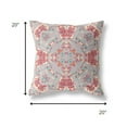 thumbnail image 5 of 20" Purple Red Filigree Indoor Outdoor Zip Throw Pillow, 5 of 5
