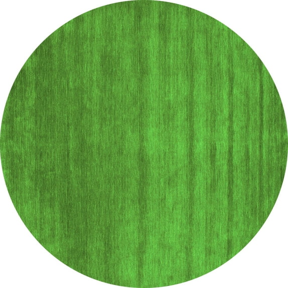 Ahgly Company Indoor Round Abstract Green Contemporary Area Rugs, 7' Round
