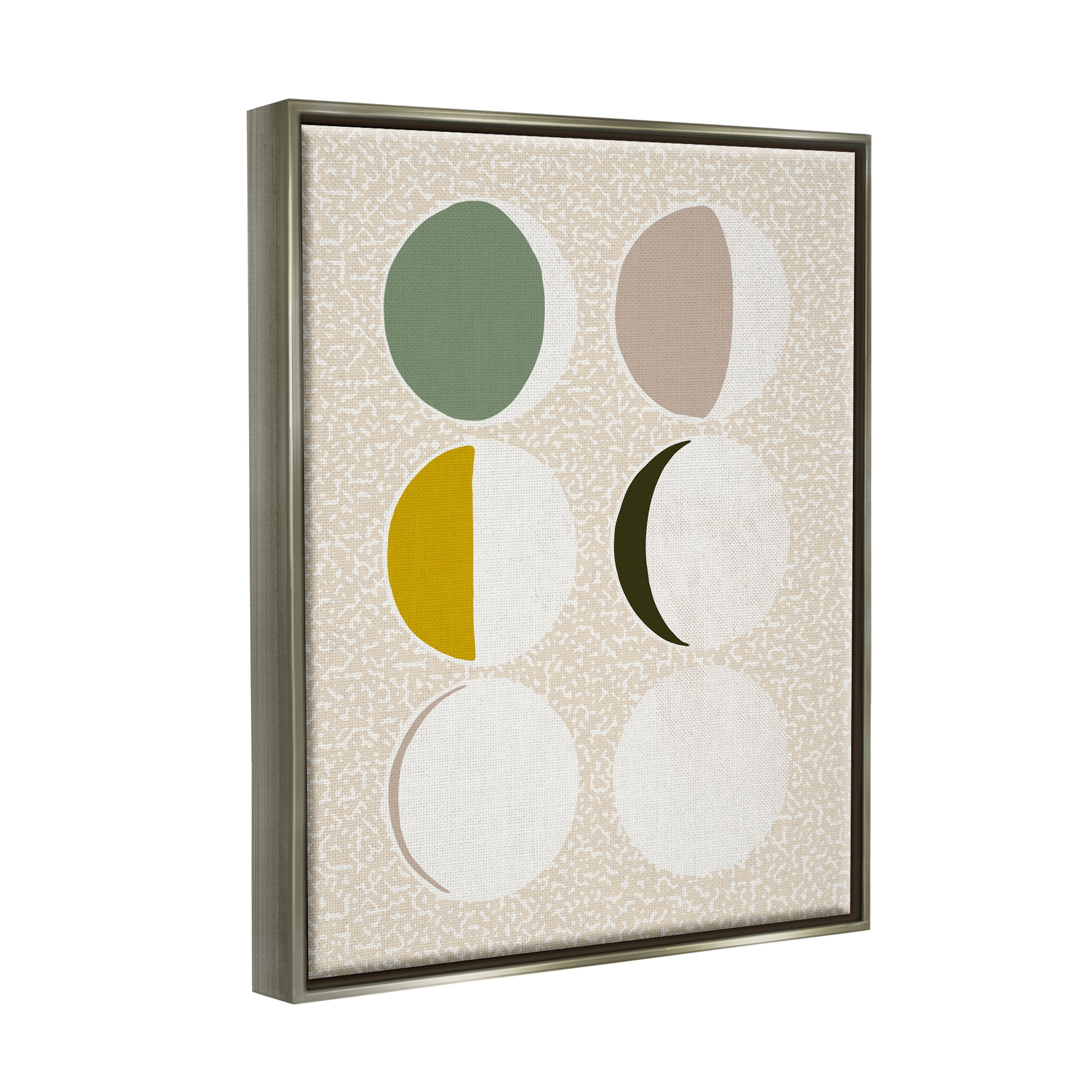 Stupell Industries Boho Contemporary Moon Phases Abstract Painting Gray Floater Framed Art Print Wall Art