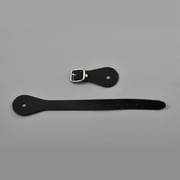 2PCS Genuine Leather Single Ply Spur Straps for Horse Riders Black Western Adjustable Cowboy Boots Band 7-10 Inch Detachable Buckle Shoelace Ankle Shoe Strap Belt for Men Women DIY