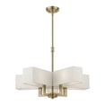 thumbnail image 6 of 42665-01 Livex Lighting Rubix - 5 Light Chandelier In Contemporary Style-20.75 Inches Tall and 26 Inches Wide-Antique Brass Finish-Oatmeal/White Shade, 6 of 13