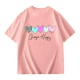 thumbnail image 6 of Shirts for Girls Size 13-14 Short Sleeve Casual Round Neck Fashion Cute Print T-Shirt Soft and Comfortable Oversized Pullovers(Heart, X03-Pink, 13-14 Years), 6 of 6