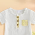 thumbnail image 4 of UngA Baby Boy Summer Clothes 0 3 6 12 18 Months Basic Romper Plaid Pant Set Newborn Infant Going Coming Home Outfits (Yellow,6-12 Months), 4 of 5