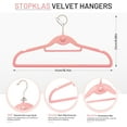 thumbnail image 2 of Velvet Stackable Hangers 30 Pack, Pink Clothes Hangers Non Slip Felt Hangers with 360° Swivel Hook, Thin Hanger Space Saving, Heavy Duty Closet Hanger for Clothes, Coats, Suits, Dress, Pants, 2 of 4