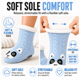 thumbnail image 4 of Girls Cabin Socks, Soft Sole Sweater Knit with Non-Slip Silicone Grippers, BLUE, S/M, 4 of 9