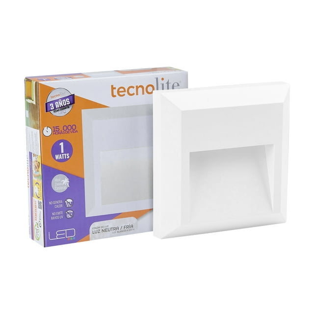 Lampara Muro Led Blanco 1w Luz Blanca Neutra Hled-803/b Tecnolite