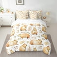 thumbnail image 2 of Manfei Capybara Print Bedding Sets King Size, Kawaii Animal Bed in a Bag King size, Cartoon Theme Reversible Comforter Sets with Sheets, Breathable Room Decorative, 7pcs, 2 of 6