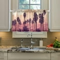 thumbnail image 5 of Coolnut Palm Tree Kitchen Curtains UV Protected Tier Curtains 2 Panels Kitchen Tiers Half Window Curtains for Guest Room Bathroom Laundry Room Basement, 24 x 27 Inch Home Decor, 5 of 7