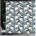 thumbnail image 3 of Ambesonne Moon Shower Curtain, Hollow of Death Illustration, 69"Wx75"L, Dark Grey Ceil Blue and White, 3 of 4