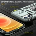 thumbnail image 6 of for iPhone 12/12 Pro Case with 360° Rotate Ring Kickstand & Sliding Camera Cover & Support Magnetic Car Mount Holder Military Grade Drop Protection Case for iPhone 12/12 Pro, Gray, 6 of 7