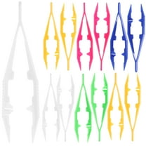 LOLIPPYY 20-Pack Colorful Plastic Tweezers for Crafting, Projects, Jewelry Sorting, Kids Activities and Creative Fun