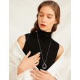 thumbnail image 2 of Dhrs 3 uds collar con colgante largo Compatible con mujeres círculo nudo borla collar suéter cadena declaración collar conjunto kaili Sencillez, 2 of 4