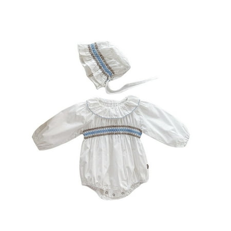 

Baby Girls Outfit Long Sleeve Romper With Hat Outfit Set 2Pcs Clothes Baby Clothes