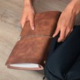 thumbnail image 3 of Leather Travelers Notebook - A5 Refillable Travel Journal - Traveler's Journal, Planner, Notebook for Writing, Poets, Travelers, as a Diary or Life Planner - 200 Page,5x8.3 Inches, 3 of 3