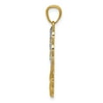 thumbnail image 3 of 14k Or Jaune Solide Poli Dos Ouvert Texturé Dos et Rhodium Filigrane Religieux Gardien Ange Pendentif Collier Moi, 3 of 3