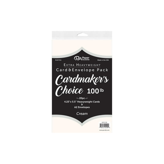 Paper Accents Card & Envelopes Cardmakers Choice 4.25"x 5.5" 100lb Cream 20pc