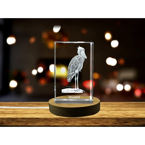 Shoebill 3D Engraved Crystal 3D Engraved Crystal Keepsake/Gift/Decor/Collectible/Souvenir