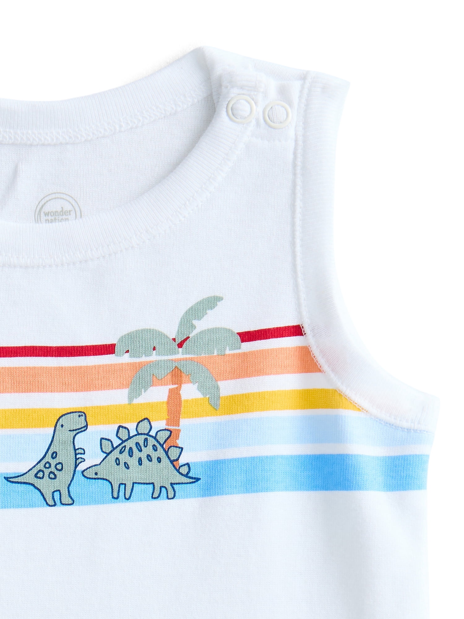 Wonder Nation Baby Boys' Graphic Cotton Tank Bodysuit, Sizes 0M-24M