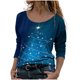 thumbnail image 1 of Camisas de Navidad Para Mujer Tops de Cuello Redondo Blusa de Manga Larga Con Estampado de Árbol de Moda Odeerbi  ODB194460, 1 of 5