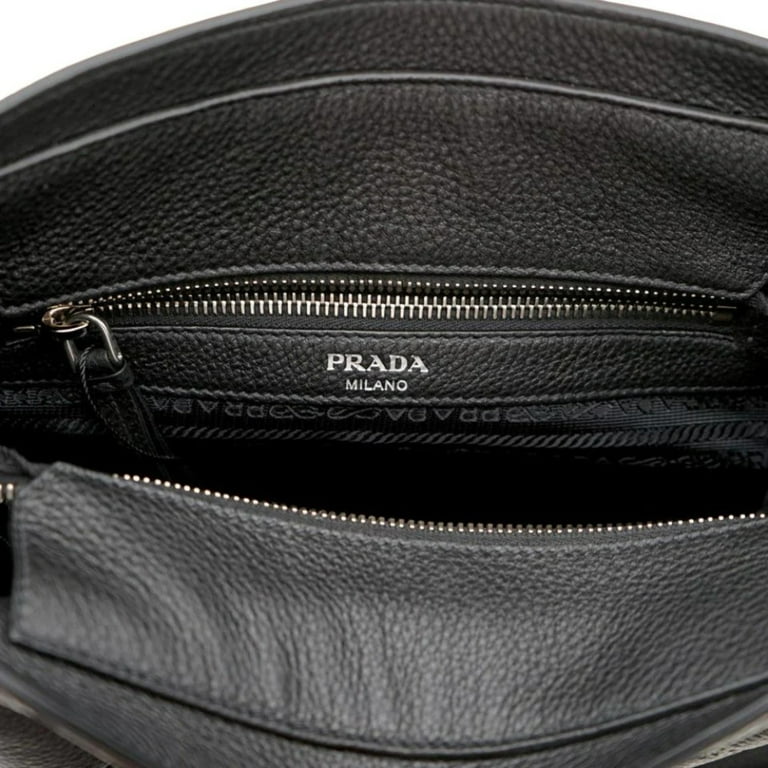 Prada Vintage Black Vitello Phenix Vitello Phenix Two-Way Leather Handbag, Best Price and Reviews