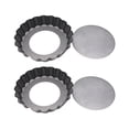 thumbnail image 1 of 2 Pcs 4 Round Baking Tray Non-stick Portable Mini Tart Pan Bread Cake Making Miniature Mold Baking Mat, 1 of 8