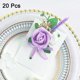 thumbnail image 2 of 20 piezas de boutonnieres púrpura claro para hombres, corsage de flores artificiales para fiesta de bodas, 2 of 7