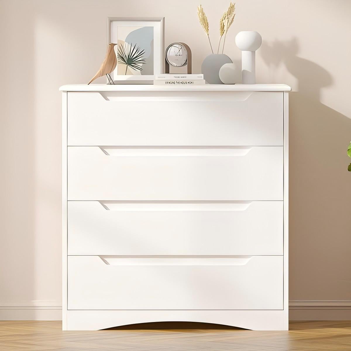 Dresser for Bedroom, Lofka 4 Drawer Dresser with Cutout Handles