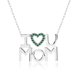 thumbnail image 1 of JeenMata Collar con Colgante de Corazón Abierto Adornado con Piedra Verde Oscuro Te Amo Mamá en Oro Blanco de 18 K sobre Plata - Piedra de Nacimiento de Mayo - Regalo para Mamá, 1 of 2