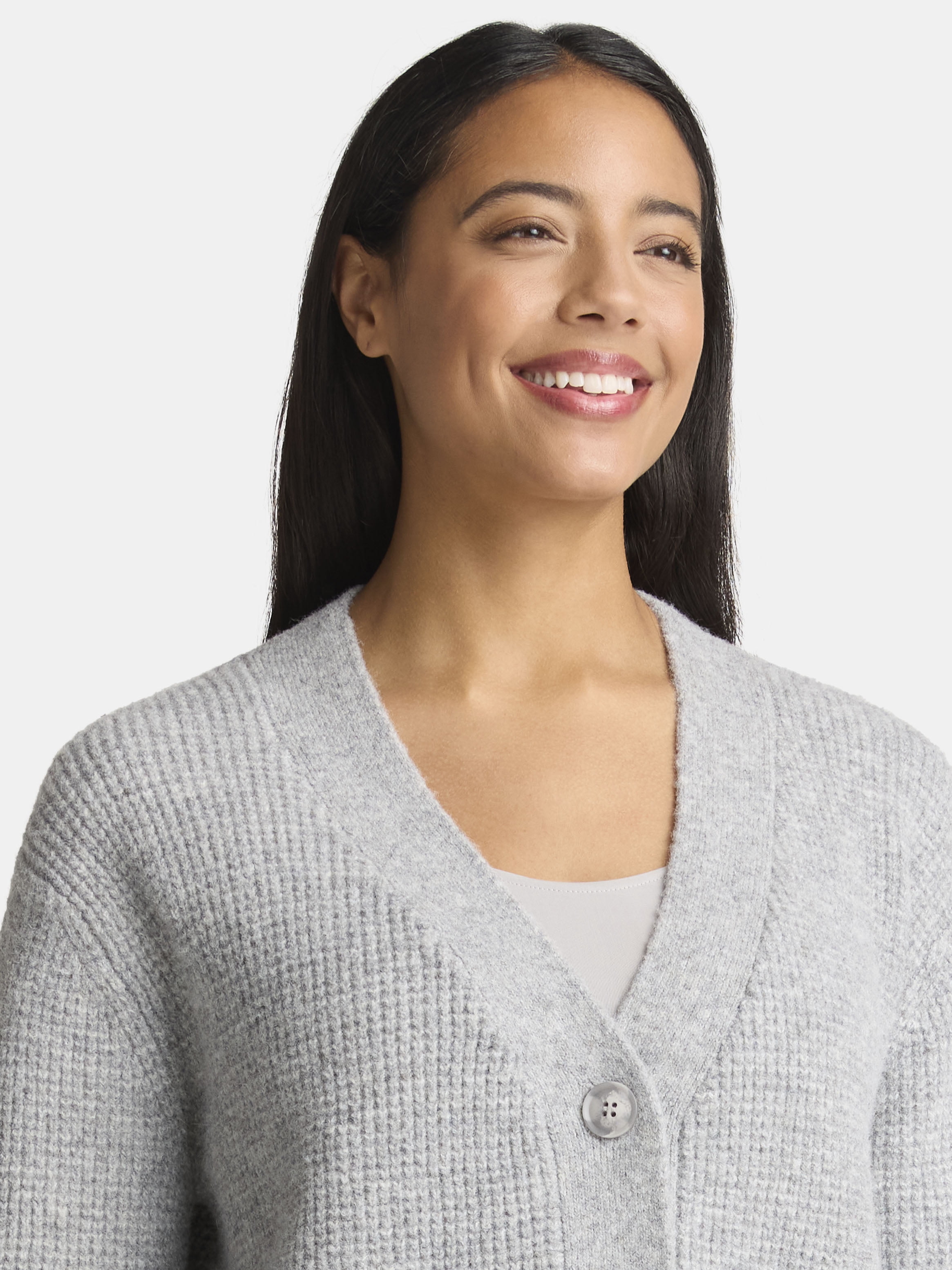 Time and Tru Women's and Women's Plus Cardigan and Pants Sweater Set, 2-Piece, Sizes XS-4X