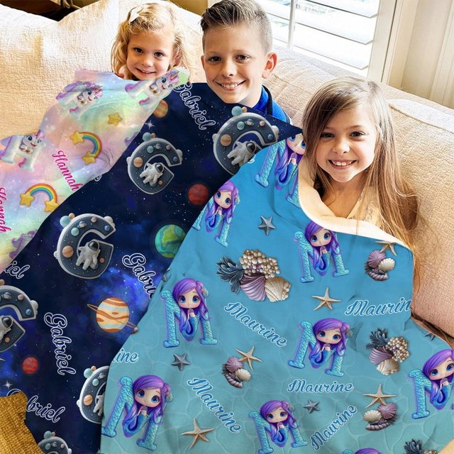 Bonito regalo con letra para el nieto - Manta infantil personalizada
