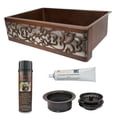 thumbnail image 2 of Premier Copper Products  Hammered Copper Kitchen Sink and Drain Package, 2 of 5