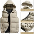 thumbnail image 3 of Chaleco acolchado de invierno para hombre con capucha extraíble para exteriores, 3 of 5
